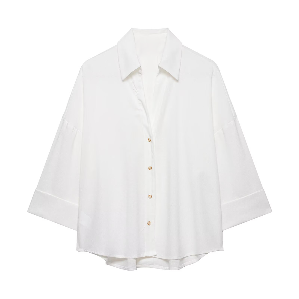 Women's casual lapel button up shirt
