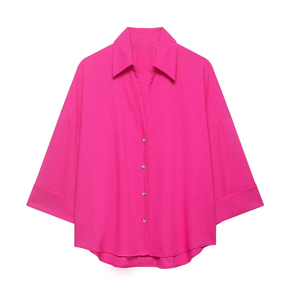 Women's casual lapel button up shirt
