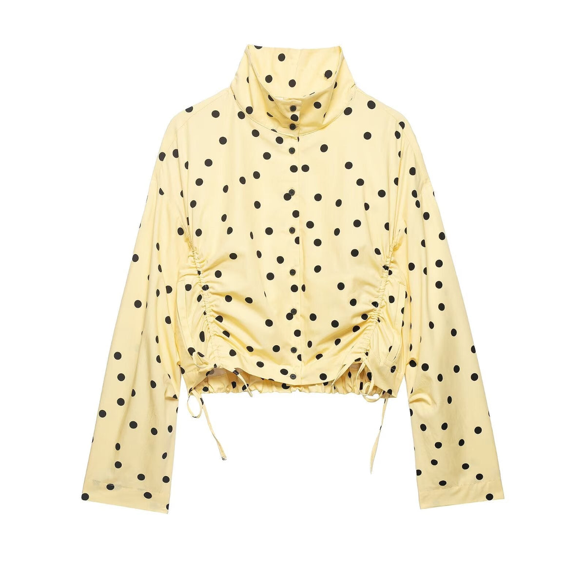 suit Women's 2 pieces pleated decorative polka dot coat+shorts