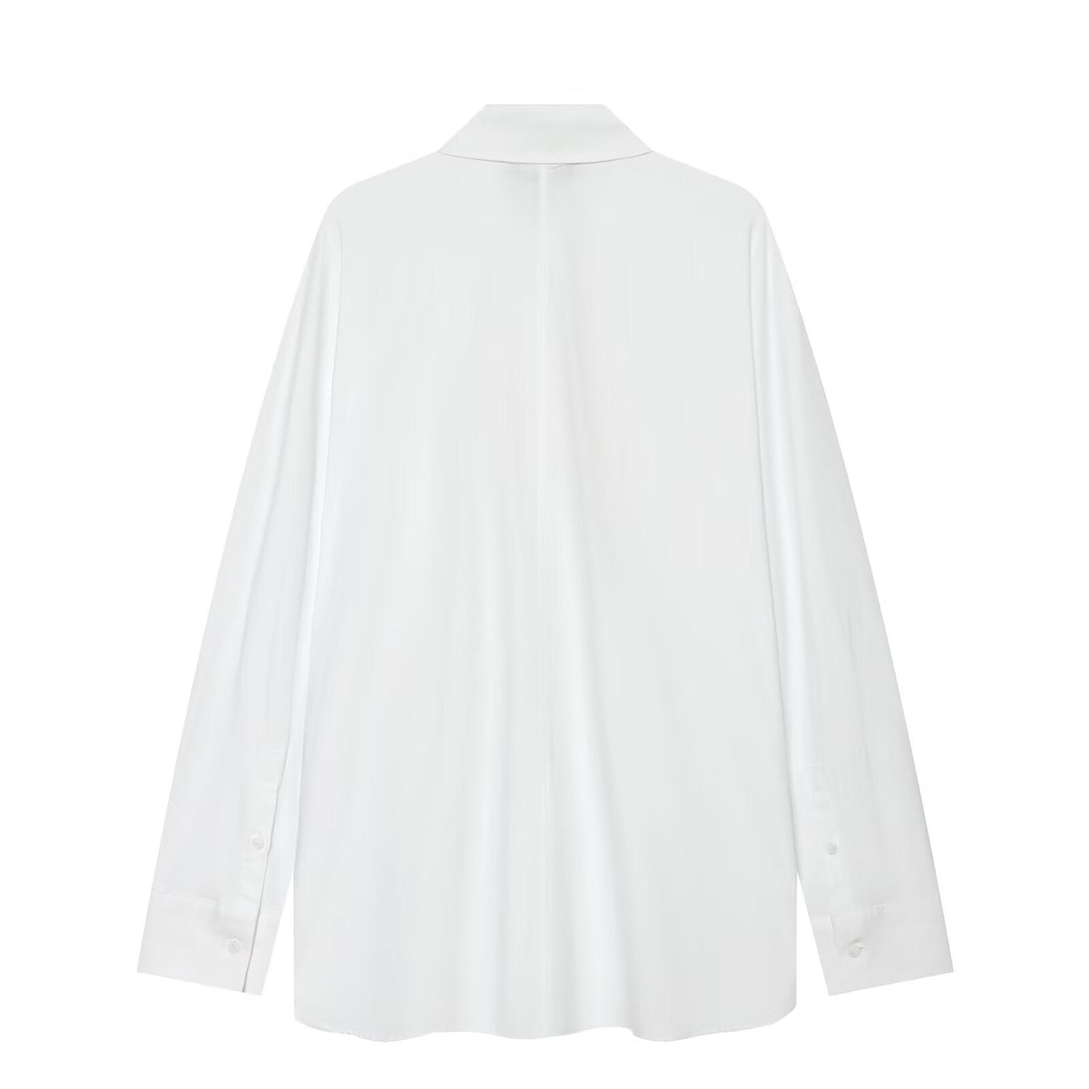 Women's rope knot buckle decoration poplin shirt