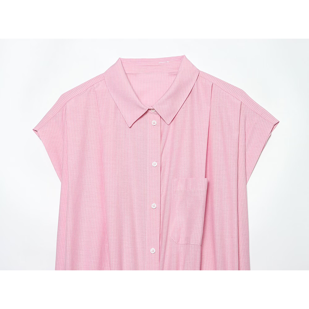 Women's striped short lapel shirt