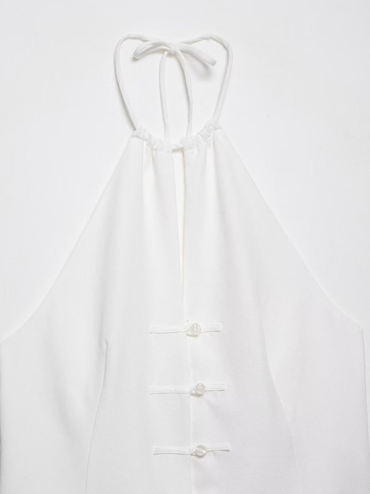 suit Women's 2 pieces buckle decoration hanging neck top+shorts