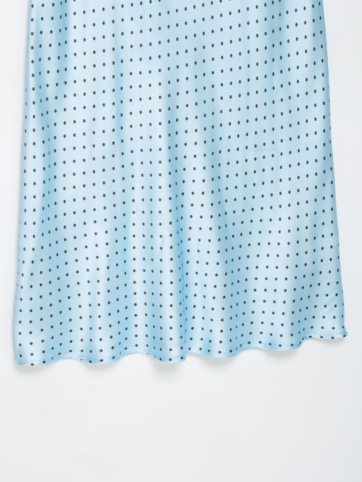 Women's satin textured polka dot MIDI skirt