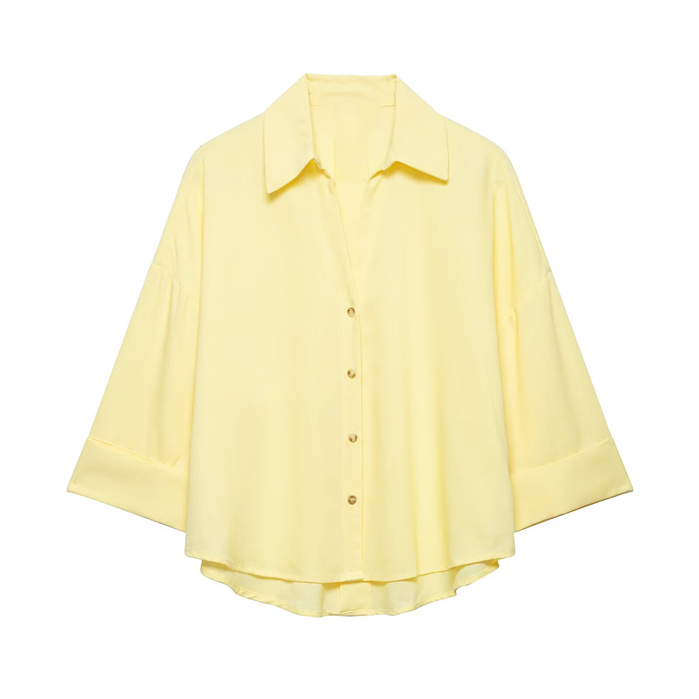 Women's casual lapel button up shirt