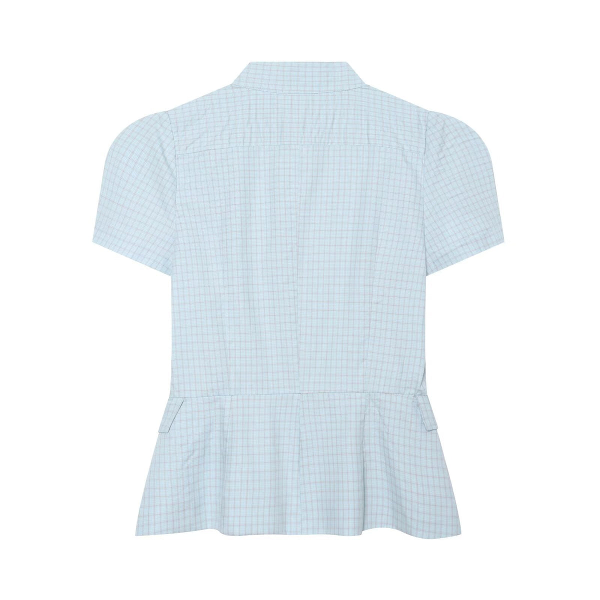 Women's short skirt style hem plaid top