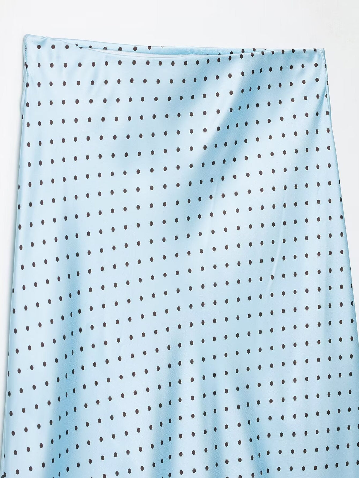 Women's satin textured polka dot MIDI skirt