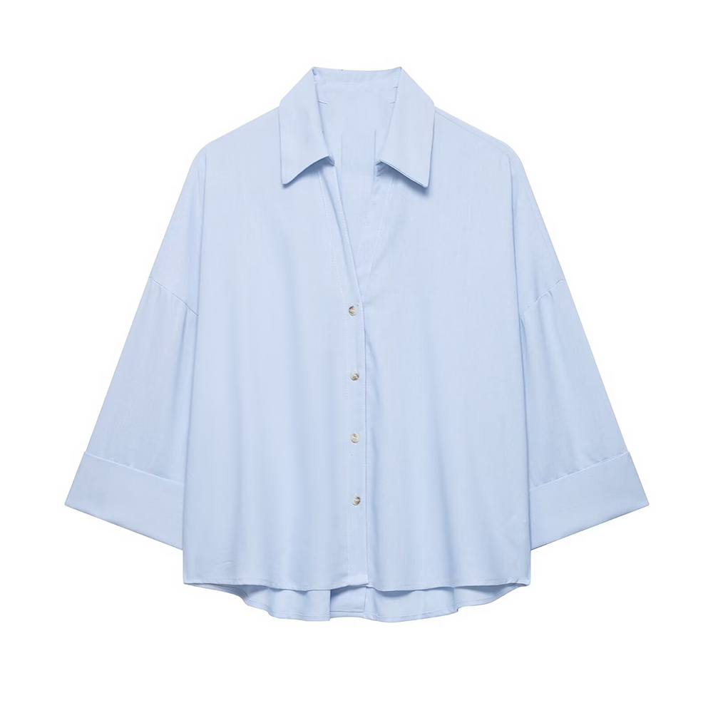 Women's casual lapel button up shirt