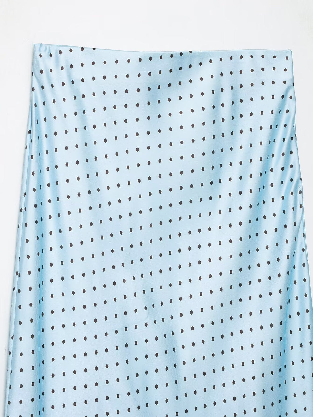Women's satin textured polka dot MIDI skirt