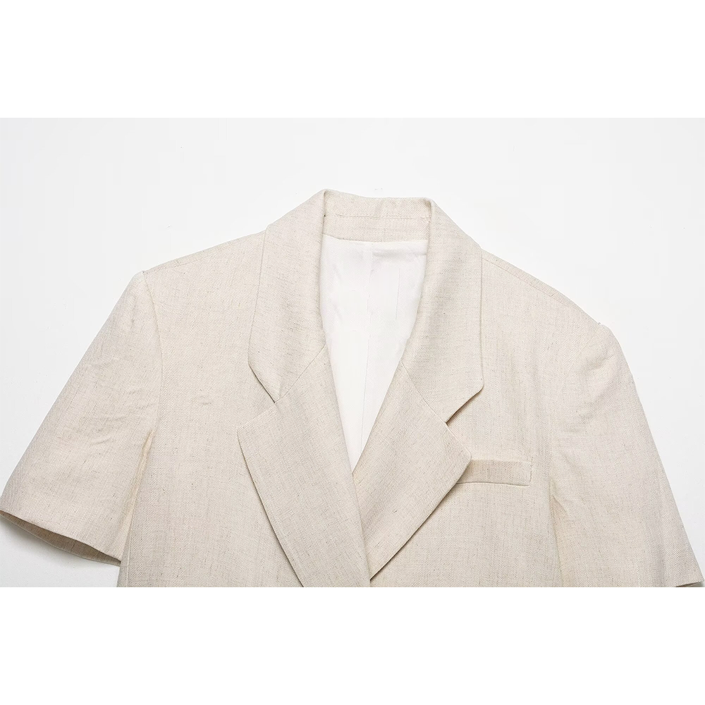 suit Women's 2 pieces lace hem short Blazer Coat+shorts
