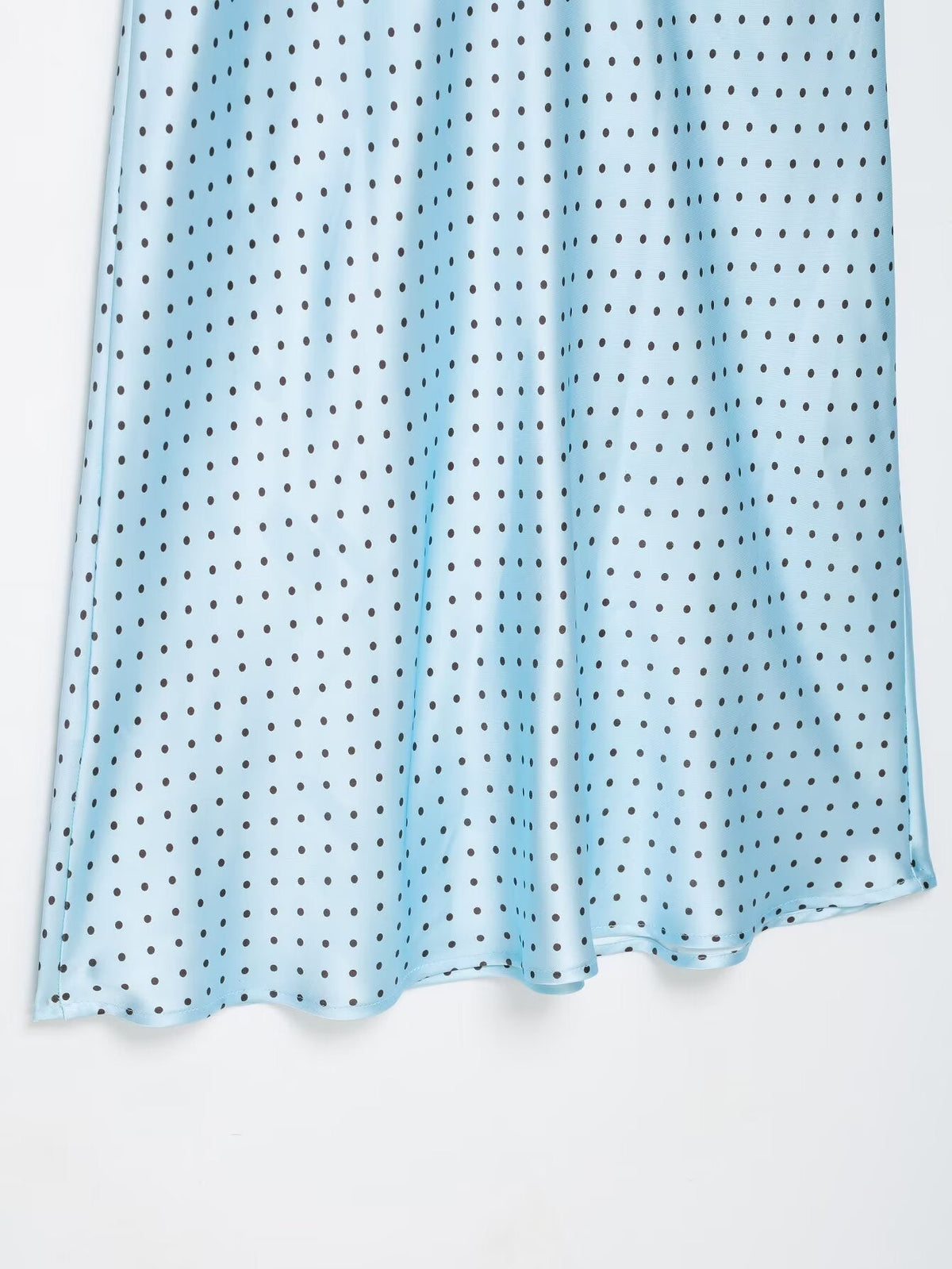 Women's satin textured polka dot MIDI skirt