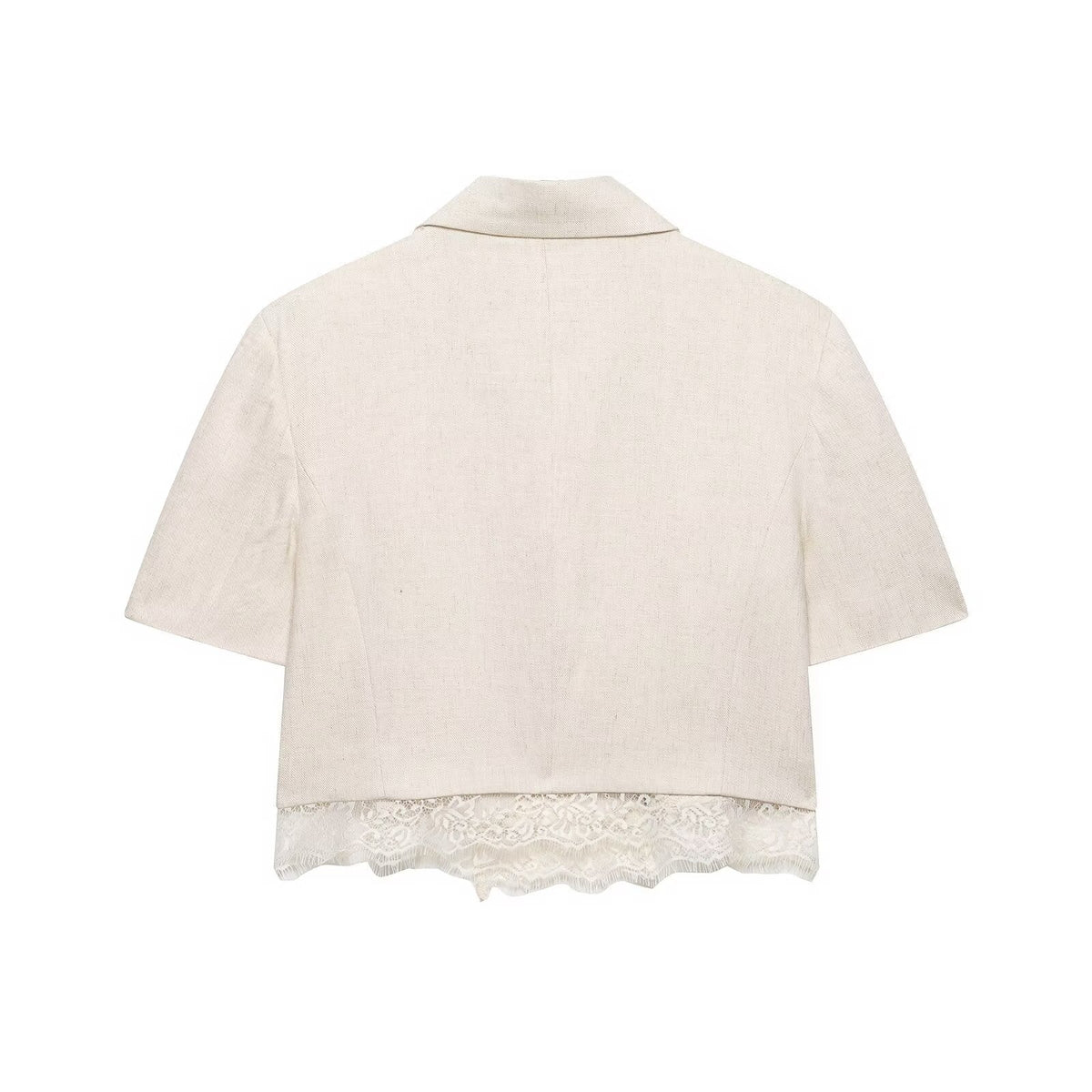 suit Women's 2 pieces lace hem short Blazer Coat+shorts