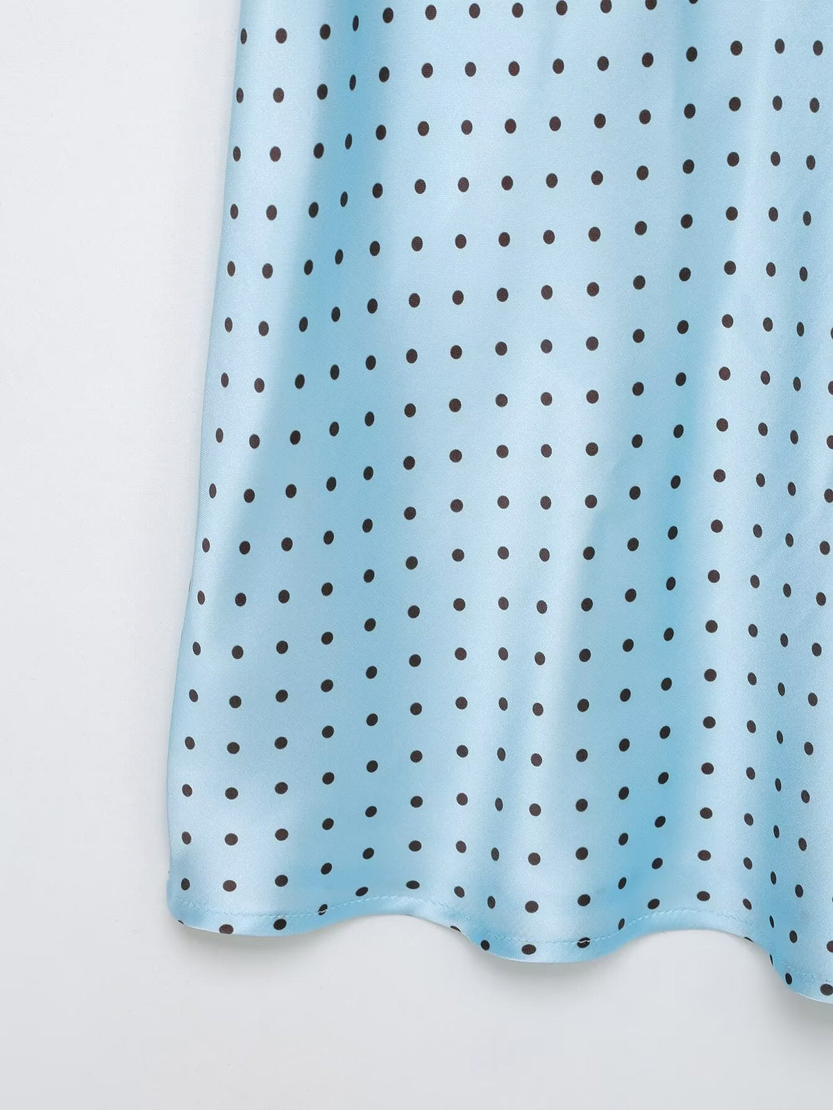 Women's satin textured polka dot MIDI skirt