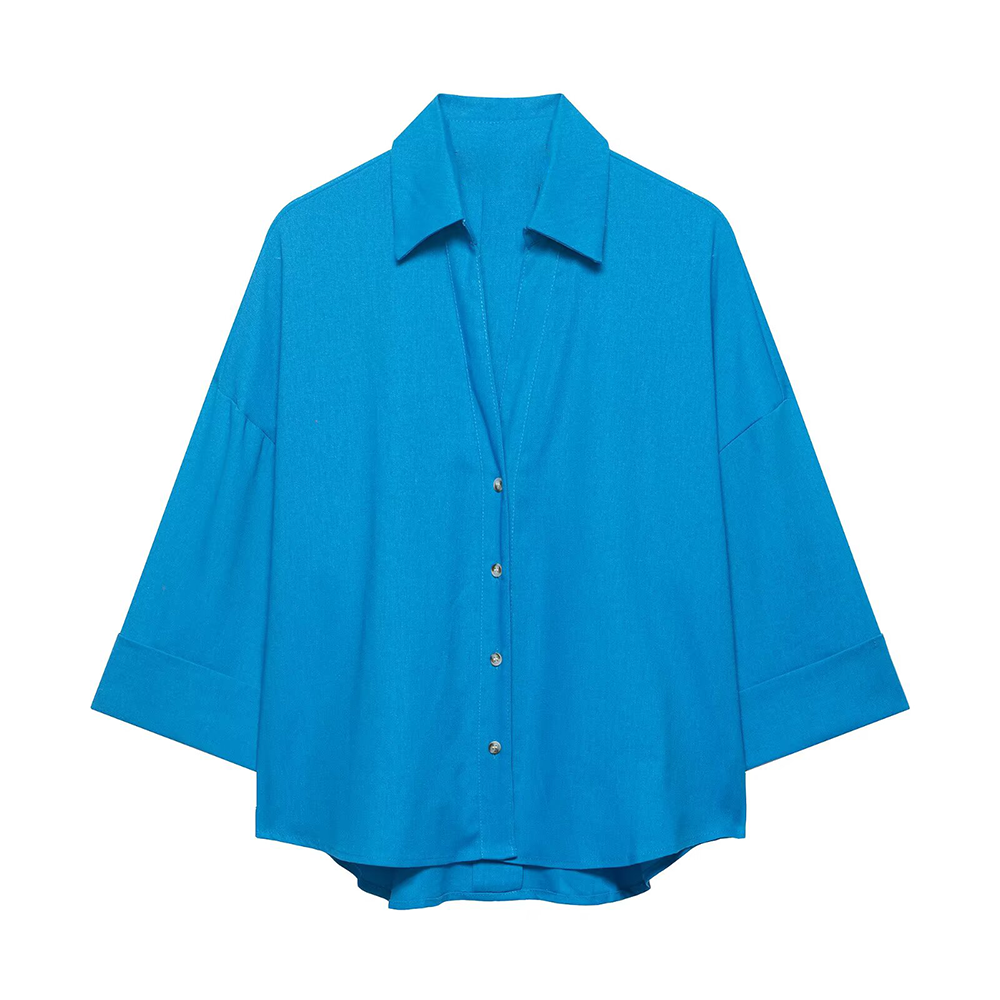 Women's casual lapel button up shirt