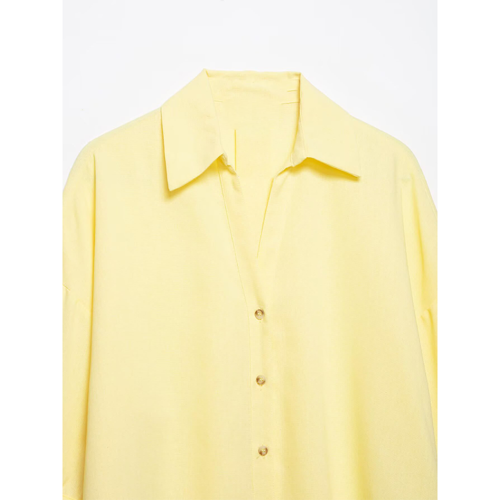 Women's casual lapel button up shirt